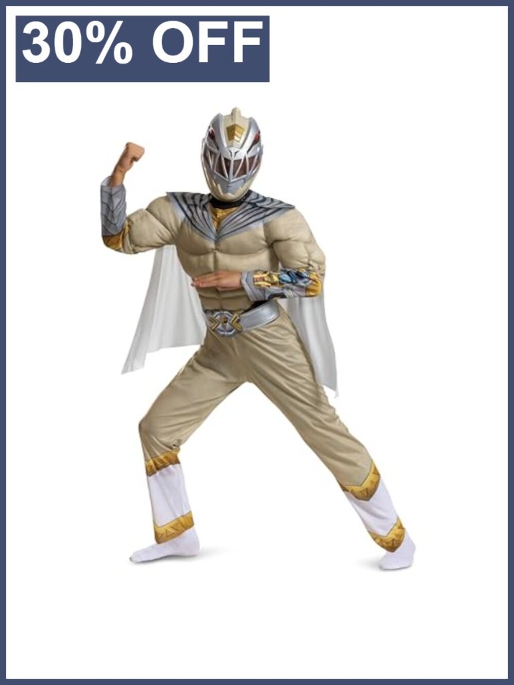 Kids Zenith Ranger Muscle Costume with Cape and Mask for Halloween